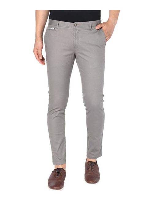 Blackberrys Ash Grey Cotton Skinny Fit Chinos