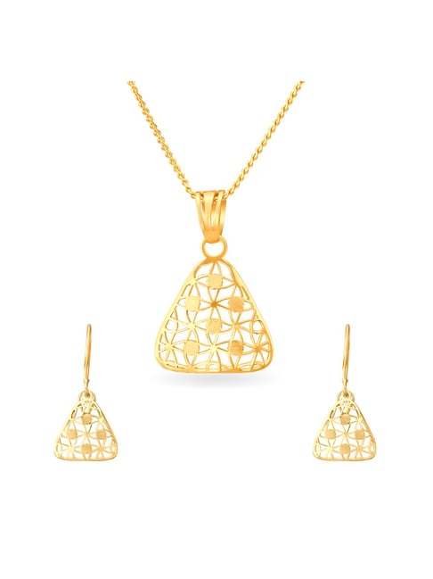 Buy Enchanting Gold Pendant and Earrings Set at Best Price | Tanishq UAE