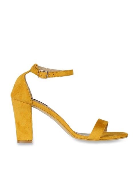 Mustard ankle strap clearance heels