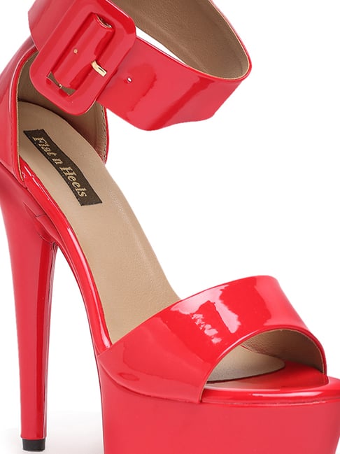 Buy Flat N Heels Women's Red Ankle Strap Stilettos for Women at Best Price  @ Tata CLiQ
