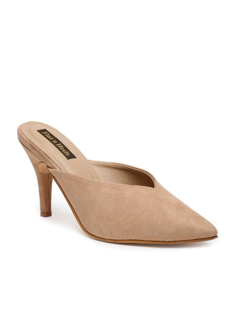 Buy Vella Leather Block Heels,two-tone Pumps,beige With Black Shoes,pointed  Toe Slingback,closed Toe Slingback,black Toe Shoes,women Shoes Online in  India - Etsy