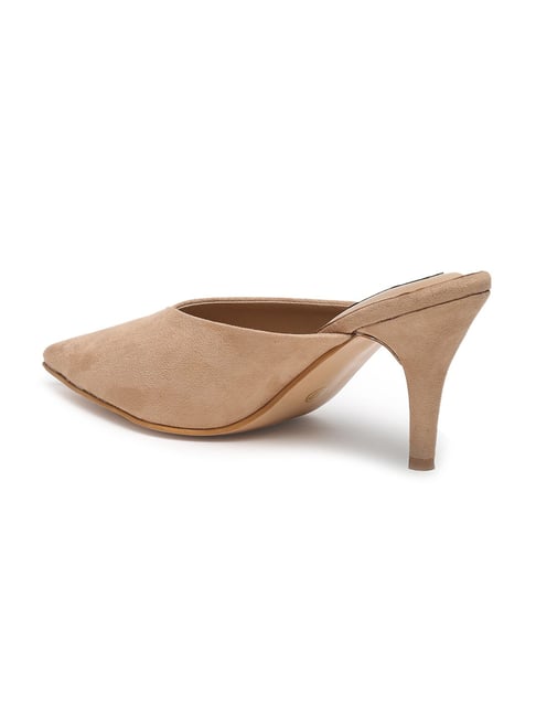 Tan discount mules heels