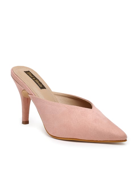 Flat N Heels Women's Pink Mule Stilettos