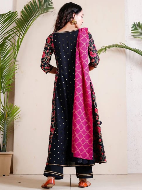 Black Solid Pink Suit Set | Suits for women indian, Pink suit, Kurta  designs women