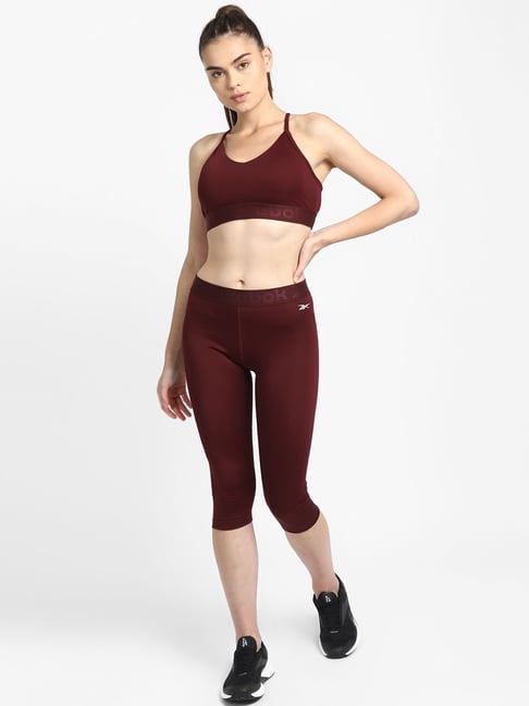 Buy Reebok Maroon WOR Tights Capri for Women Online @ Tata CLiQ