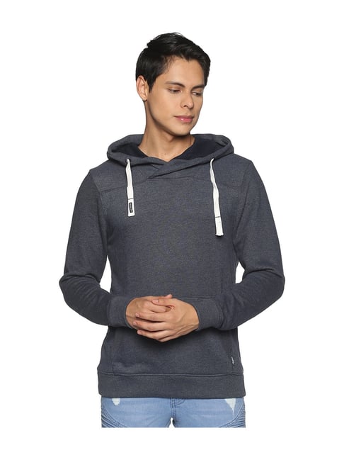 Buy UrGear Grey Full Sleeves Regular Fit Hoodie for Men Online