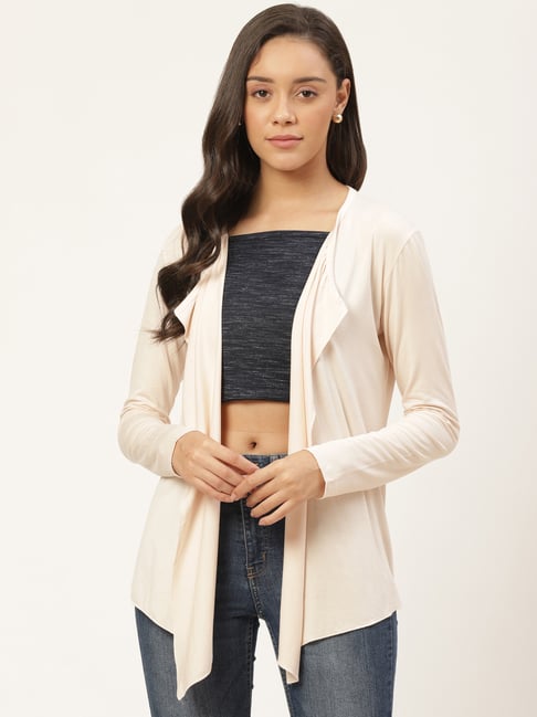 Trend Arrest Cream Full Sleeves Shrug-picture-24