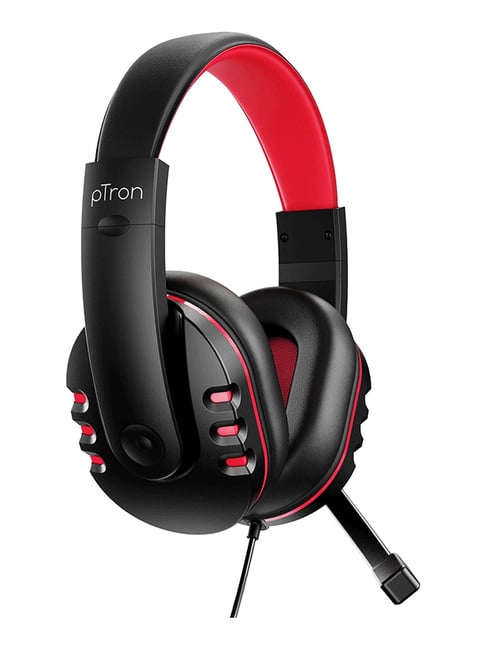 PTron Soundster Arcade Over The Ear Gaming Headphones with Mic (140317989, Black/Red)