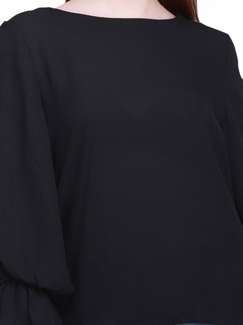 Buy MADAME Black Boat Neck Top for Women's Online @ Tata CLiQ