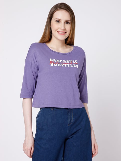 Vero Moda Purple Graphic Print T-Shirt