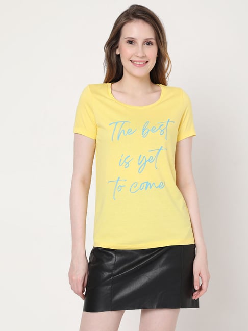 Vero Moda Yellow Graphic Print T-Shirt