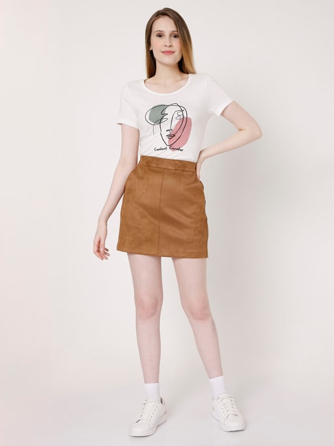 Globus Brown Printed Mini Skirt  Globus Fashion