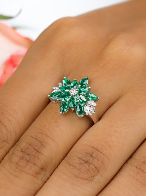 Alana Emerald Ring Online Jewellery Shopping India | Yellow Gold 14K |  Candere by Kalyan Jewellers