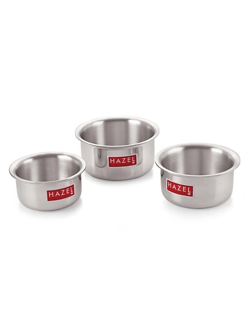 HAZEL Silver Aluminium Patila - Set of 3 (2000ML)-picture-27