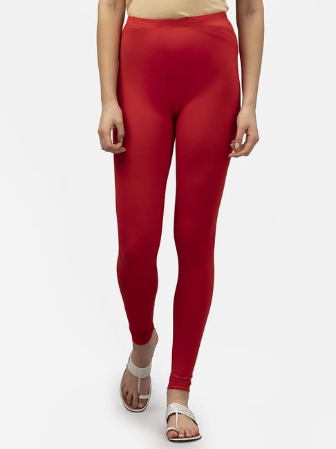 Style Quotient Red Cotton Leggings