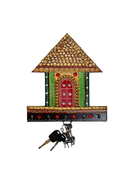 eCraftIndia Papier-Mache Traditional Village Hut 5 Hooks Key holder-picture-41