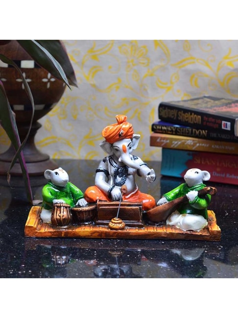 eCraftIndia Lord Ganesha playing Harmonium with 2 Rats