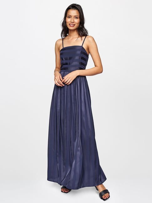 AND Navy Striped Dress Price in India