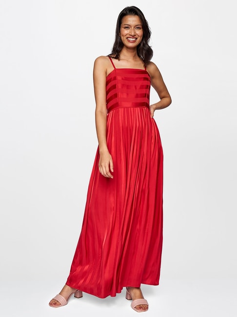 AND Red Striped Dress Price in India