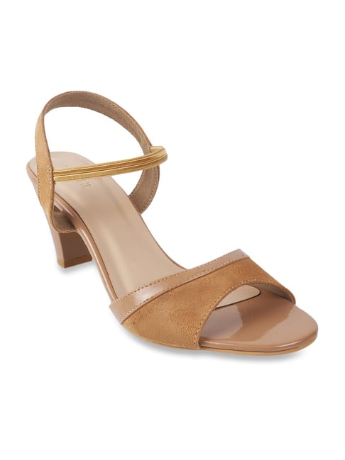 Mochi Women's Camel Ankle Strap Sandals