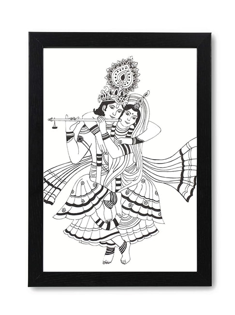 Buy Target ECom Black & White Handmade Radha Krishna Photo Frame Painting  at Best Price @ Tata CLiQ