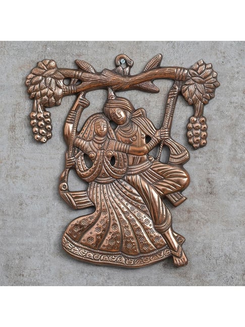 eCraftIndia Metal Wall Hanging of Radha Krishna on Swing-picture-42