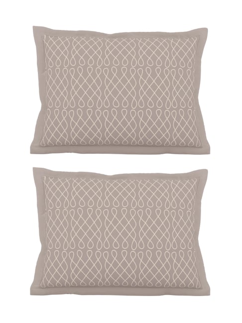 Petal Home Vellore Brown Cotton Pillow Covers - Set of 2