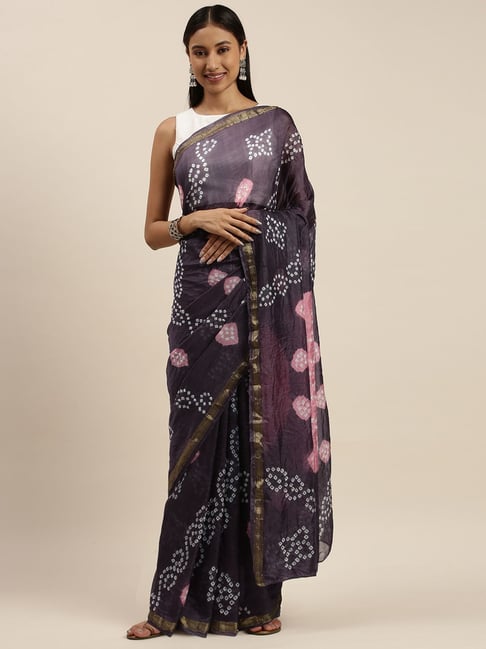 Geroo Jaipur Black Hand Dyed Bandhani Saree-picture-31