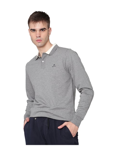 Buy GANT Grey Full Sleeves Polo T-Shirt for Men Online Tata CLiQ