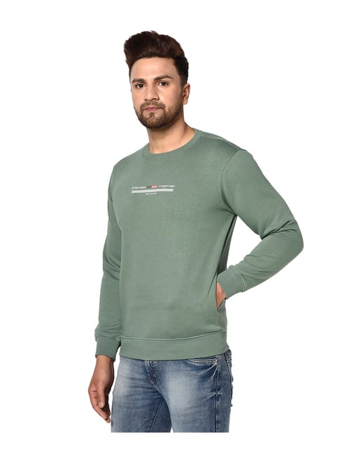 Buy Octave Basil Green Regular Fit 