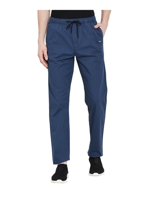 Octave Royal Blue Regular Fit Trackpants-Octave-Apparel-TATA CLIQ