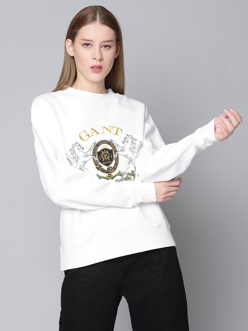 Gant white outlet sweatshirt