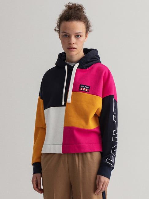 Buy GANT Multicolor Full Sleeves Hooded Sweatshirt for Women's
