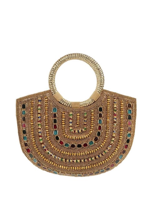 Metro Golden Embellished Medium Handbag-picture-26