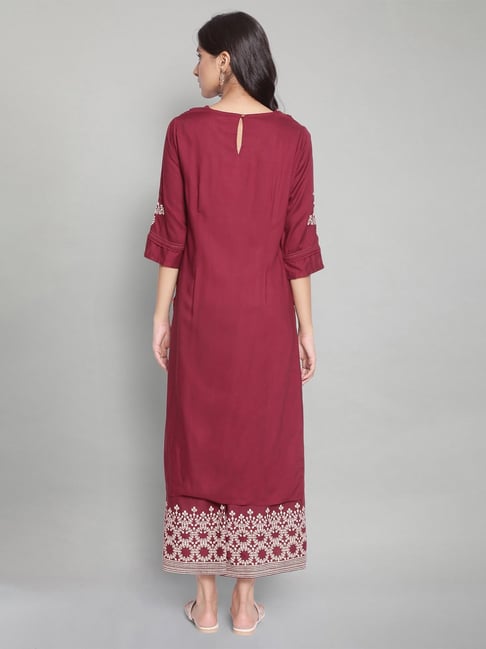 Party Wear Red and Maroon color Art Silk fabric Kurti : 1869930