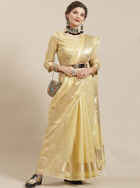 Aks Yellow Saree Without Blouse