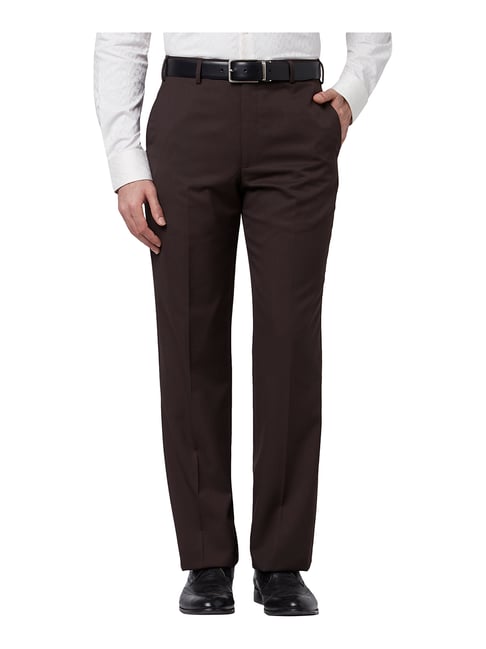 Buy Men Black Check Slim Fit Formal Trousers Online  741444  Peter England