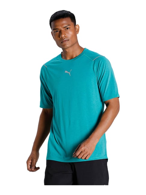 Puma Turquoise Round Neck T-Shirt