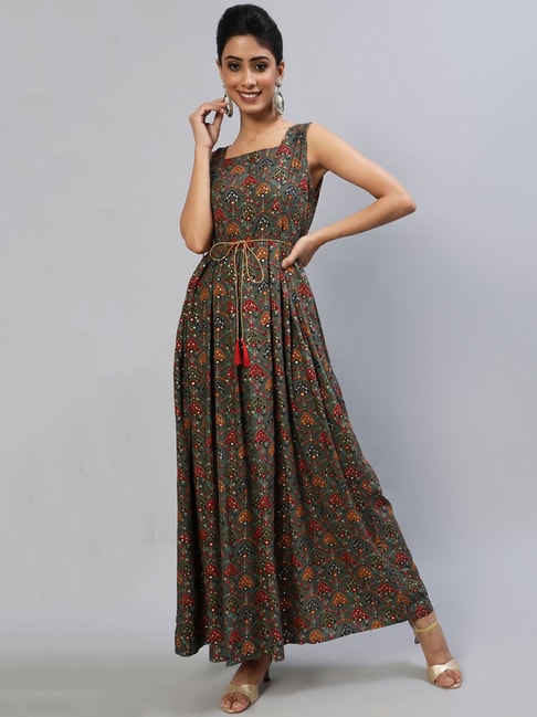 AKS Couture Women Maxi Black, Silver Dress - Buy AKS Couture Women Maxi  Black, Silver Dress Online at Best Prices in India | Flipkart.com