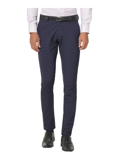 Buy JAINISH Men Navy Blue Smart Slim Fit Solid Chinos  Trousers for Men  3888477  Myntra