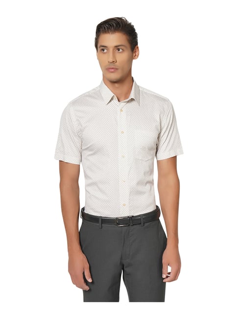 Buy Blackberrys Beige Slim Fit Printed 