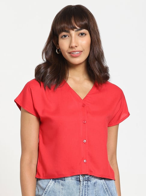 Bewakoof Pink Regular Fit Shirt Price in India