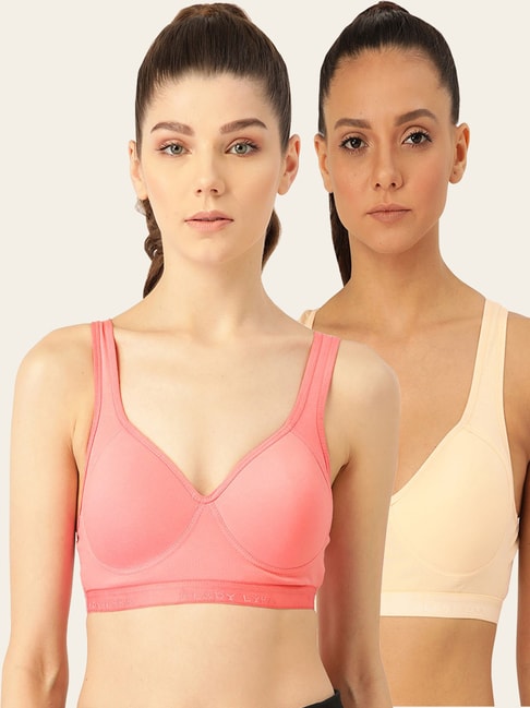 Buy Lady Lyka Multicolor Non Wired Padded Sports Bra (Pack of 2