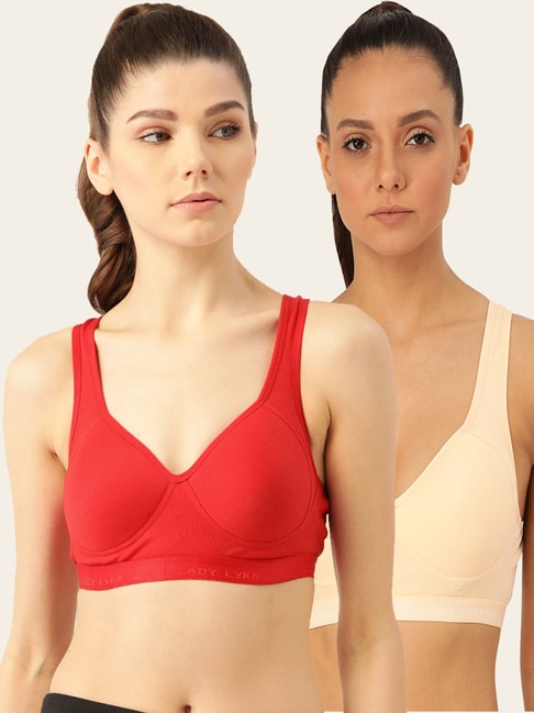 Buy Lady Lyka Multicolor Non Wired Padded Sports Bra (Pack of 2) for Women  Online @ Tata CLiQ