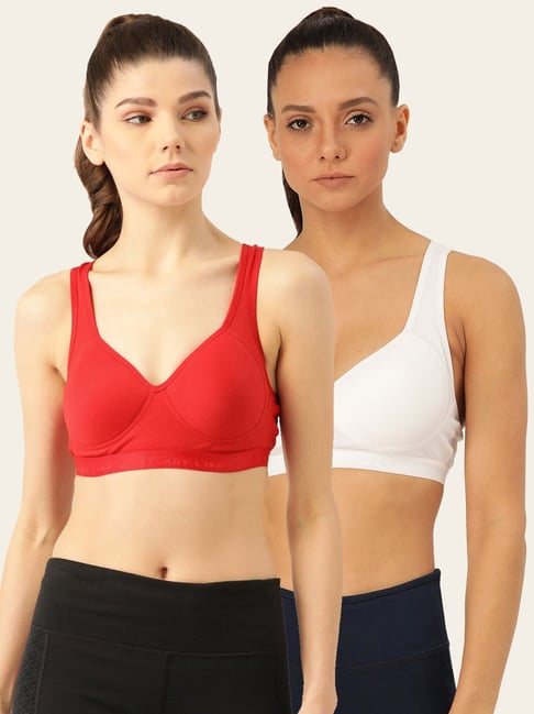 Buy Lady Lyka Multicolor Non Wired Padded Sports Bra (Pack of 2