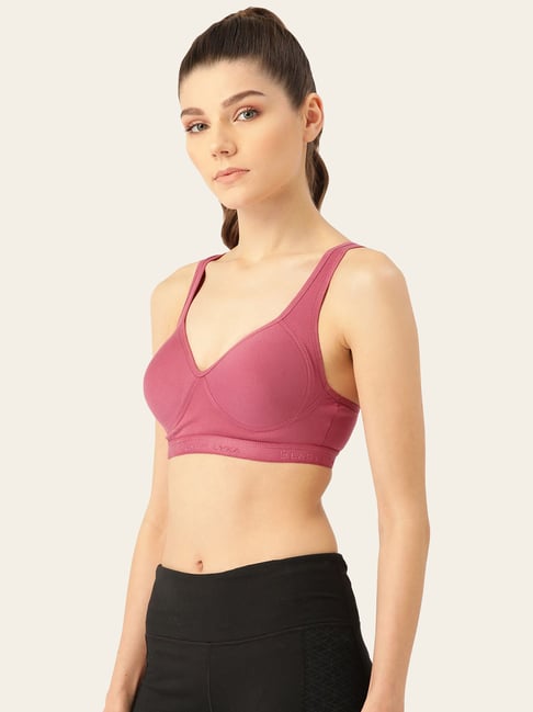 Buy Lady Lyka Purple Solid Cotton Workout Bra Full Coverage Non Wired Non  Padded - Bra for Women 16296138