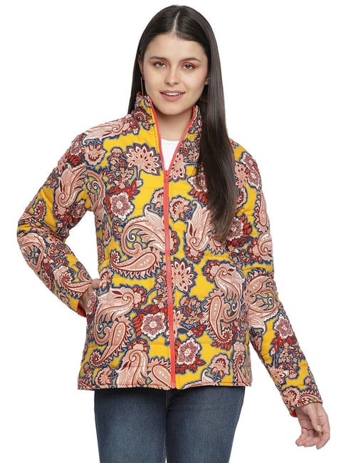 Oxolloxo Yellow Printed Jacket