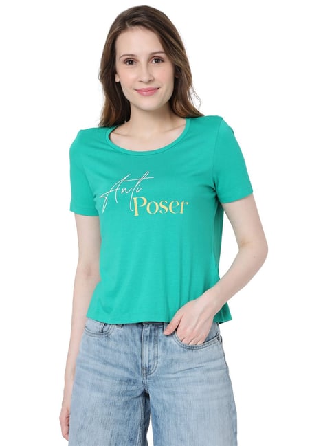 Vero Moda Green Graphic Print t-shirt