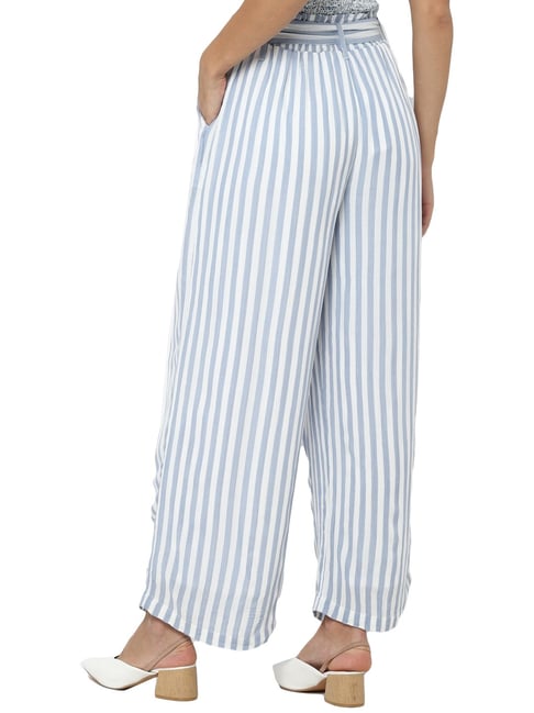 American eagle blue store and white striped pants