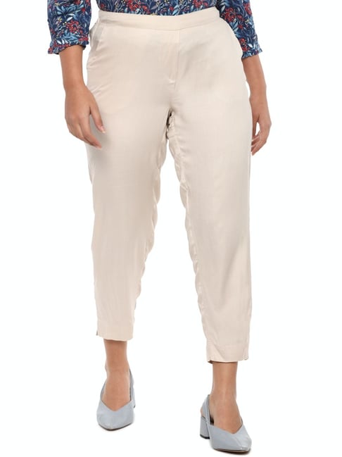 Van Heusen Beige Slim Fit Trousers